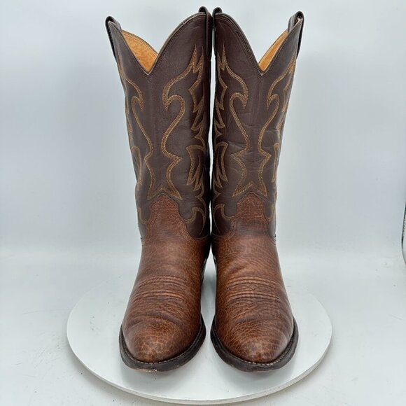 Nocona Men Size 9D Brown Leather Pull On Cowboy Western Boot - Picture 2 of 14